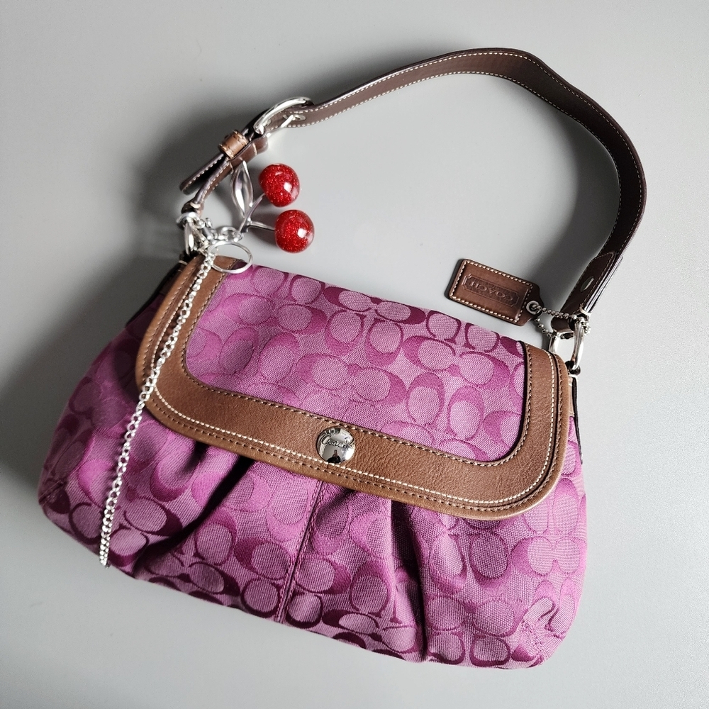 Coach Pink and Brown Shoulder Bag